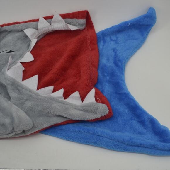 Shark Blanket Kids Mouth Fleece Sleeping Bag Gray Blue OS - Picture 6 of 15